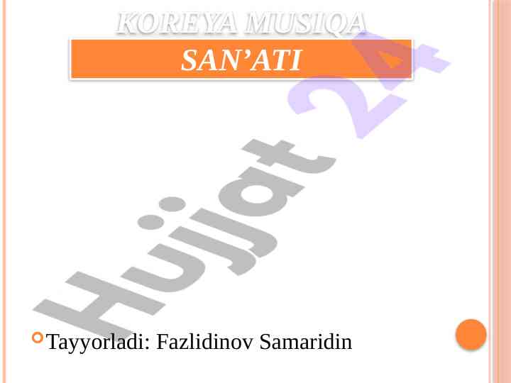 Koreya musiqa san'ati rivojlanishi va tahlili
