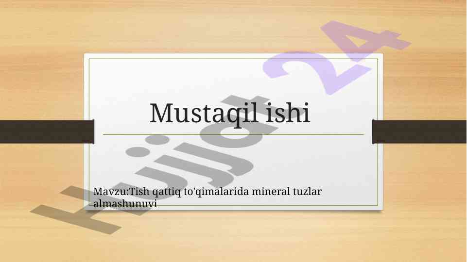 Tish qattiq to'qimalarida mineral tuzlar almashinuvi