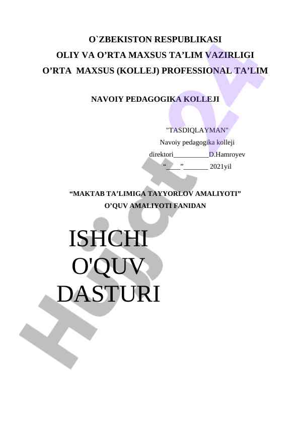 Maktab ta’limiga tayyorlov amaliyoti o‘quv qo‘llanmasi