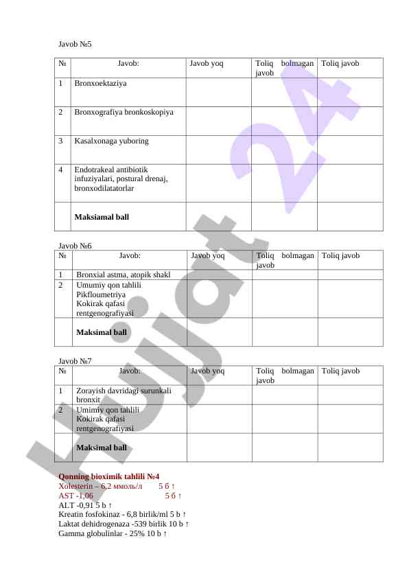 Qonning bioximik tahlili va mikroskopik tekshiruv
