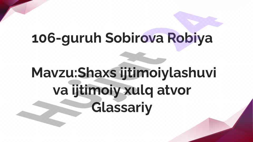 Shaxs ijtimoiylashuvi va ijtimoiy xulq atvor
