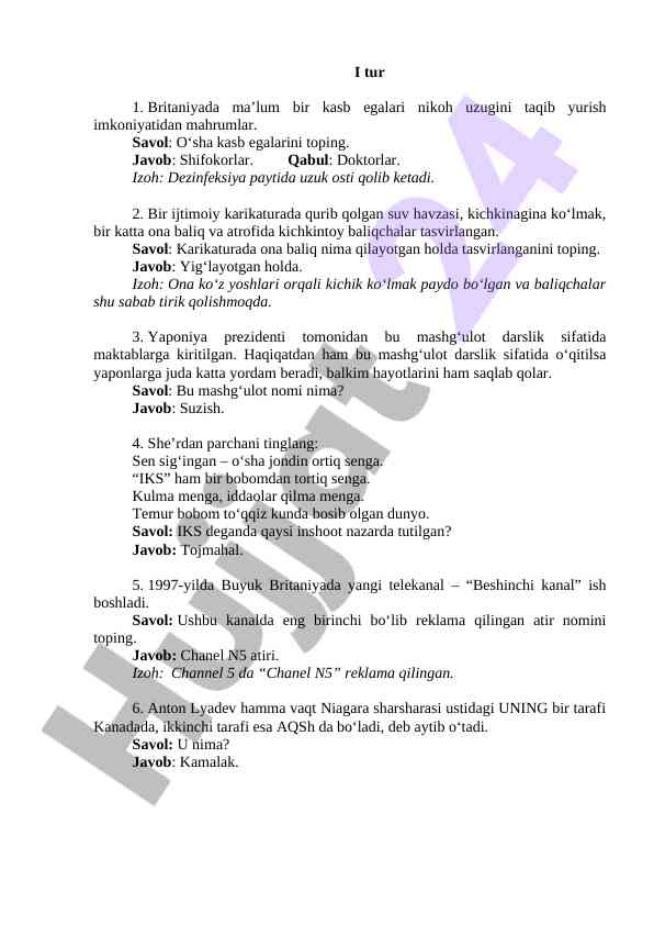 Britaniyada kasb egalari va ijtimoiy mashg‘ulotlar