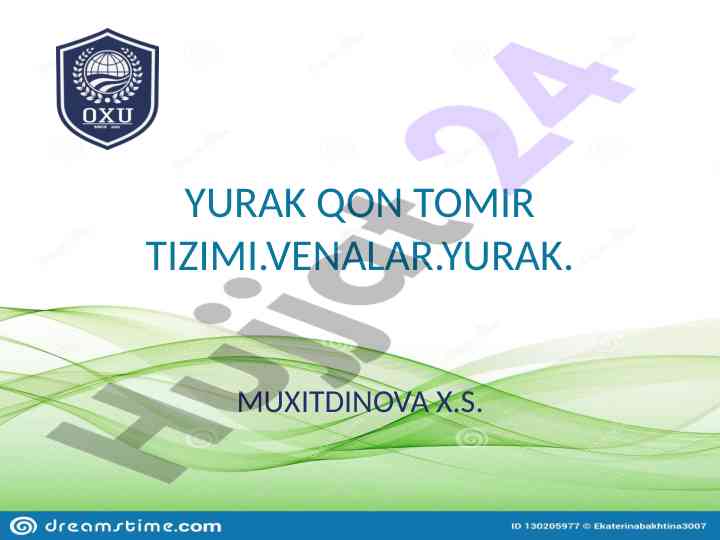 Yurak qon tomir tizimi va venalar tahlili