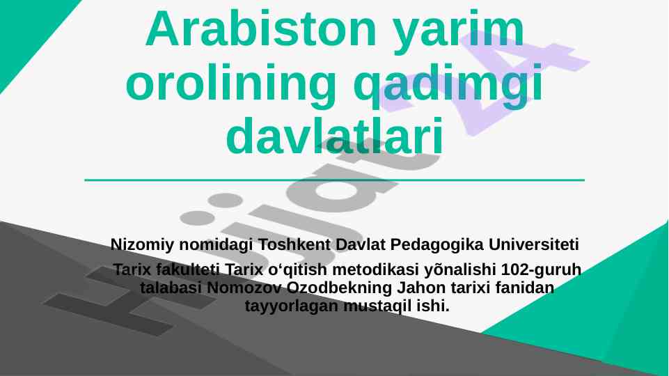 Arabiston yarım orolining qadimgi davlatlari