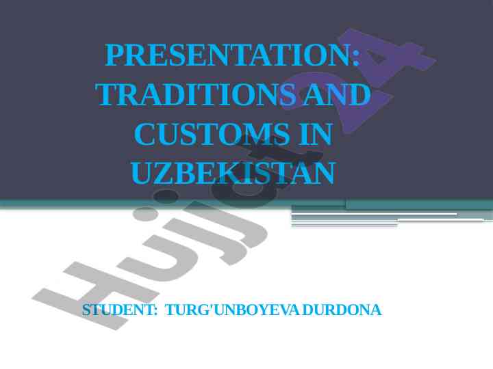 Traditions and customs in uzbekistan