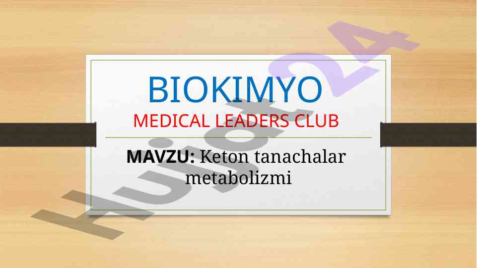 Keton tanachalar metabolizmi haqida ma'lumotlar