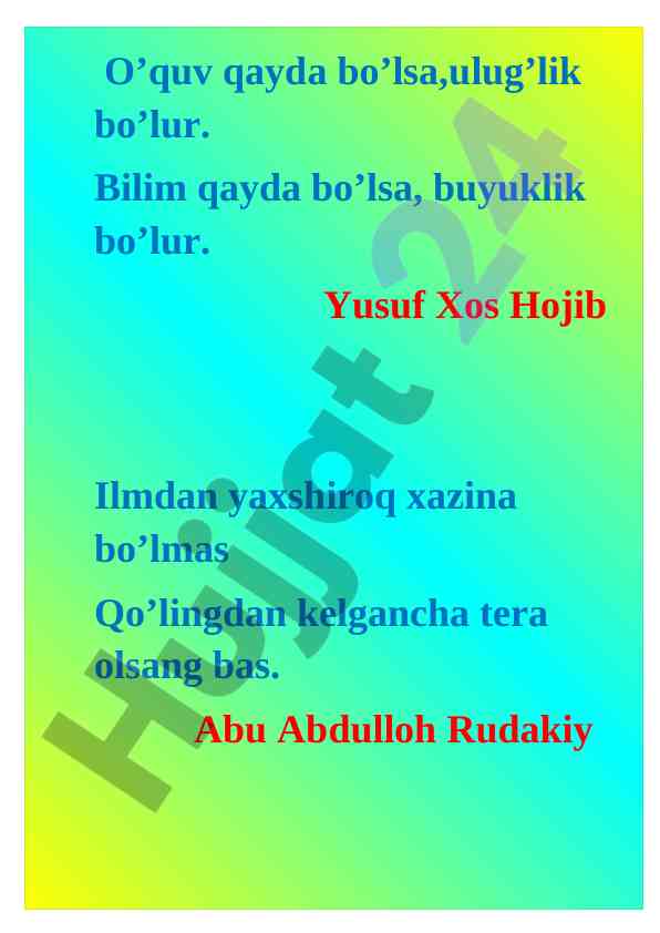 Kitob o‘qish qoidalari va ahmiyati