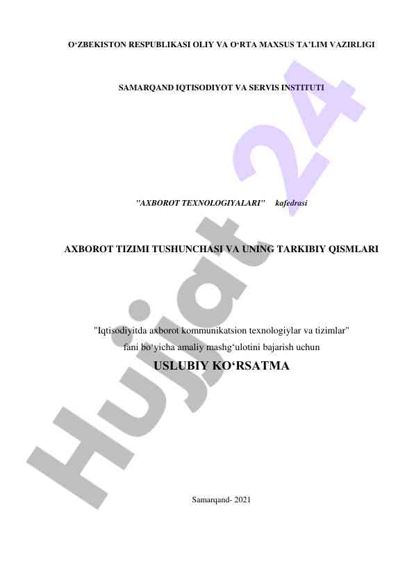 Iqtisodiy tizimdagi axborot texnologiyalari amaliyoti