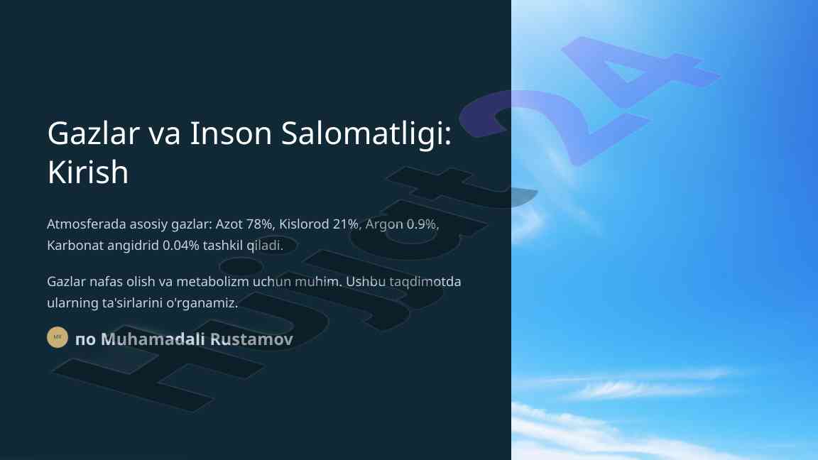 Gazlar va inson salomatligi: ta'sirlari va roli