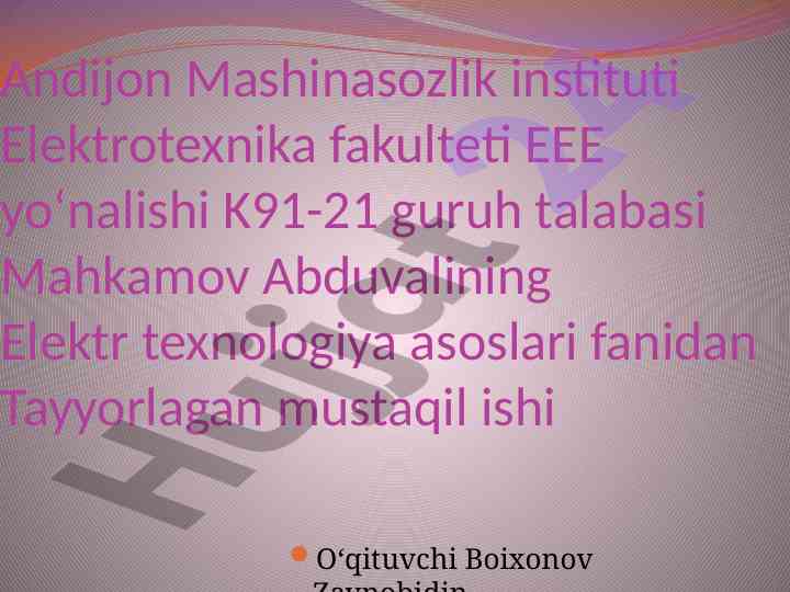 Lazer elektr texnologik qurilmalar va tasnifi