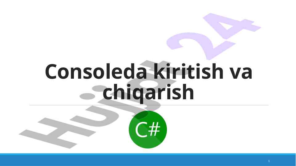 Konsol boshqaruvi va interfeysi asoslari