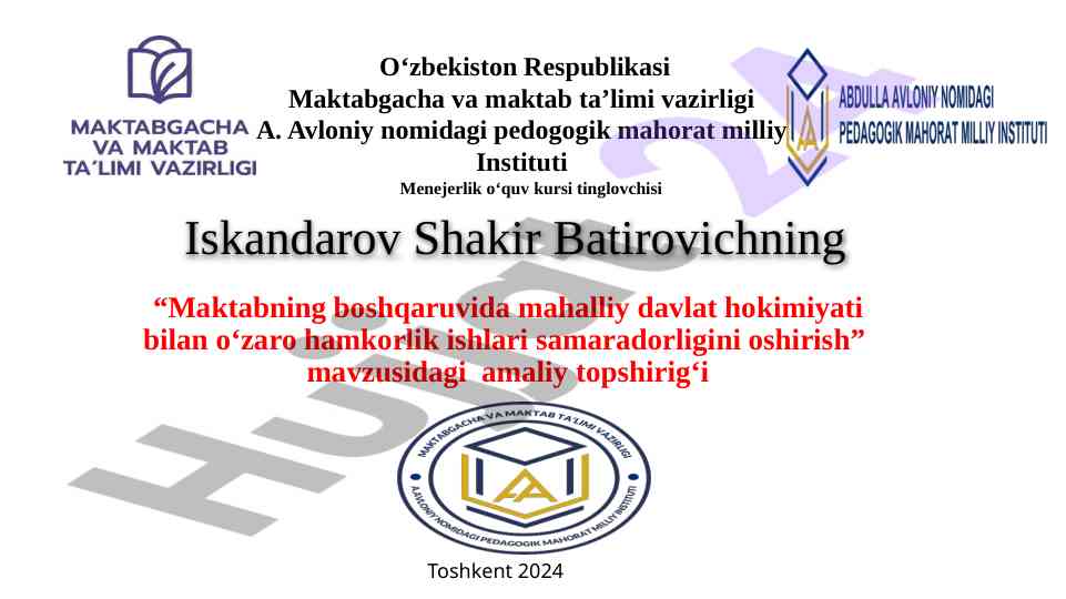 Maktab ta’limida mahalliy hokimiyatlar rolini tadqiq etish