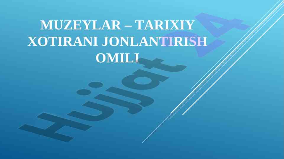 Tarixiy Xotira Va Milliy Gurur