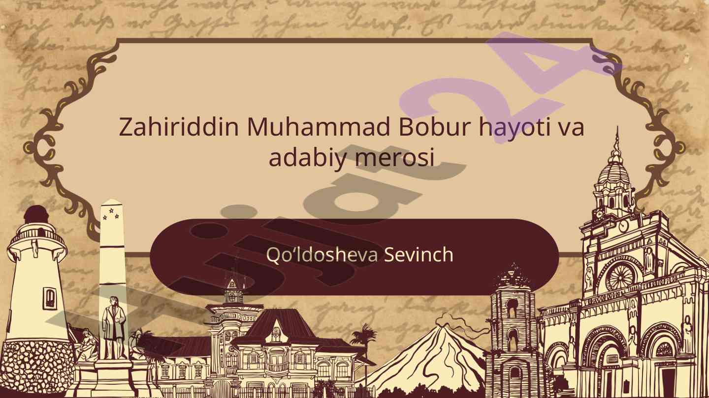 Zahiriddin Muhammad Bobur Hayoti Va Adabiy Merosi