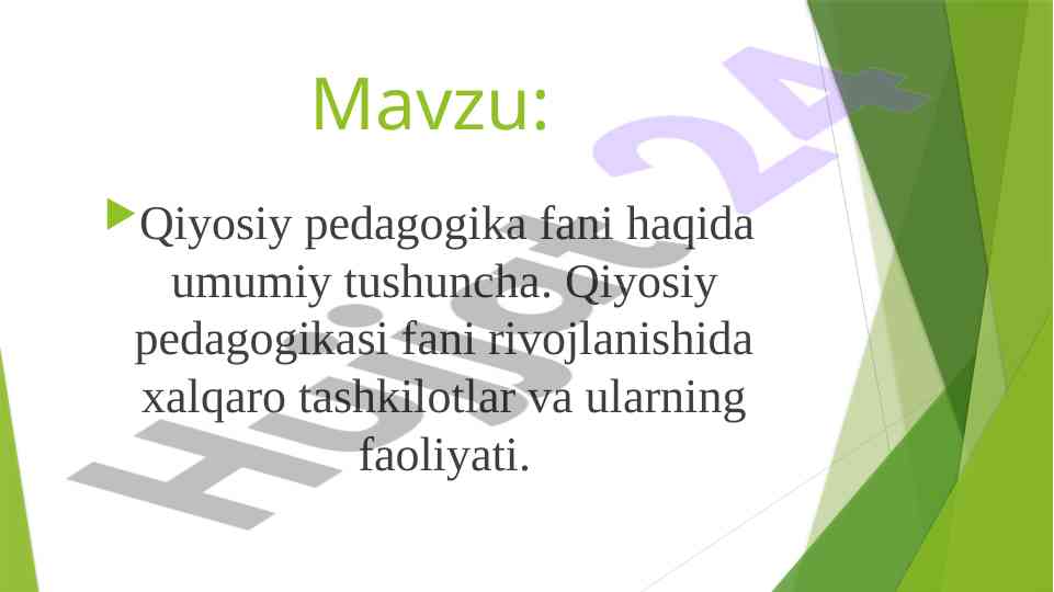 Qiyosiy pedagogika fani haqida umumiy tushuncha