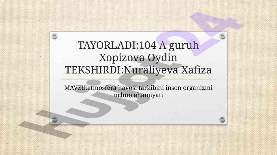 Atmosfera havosi tarkibi va inson hayoti ahamiyati