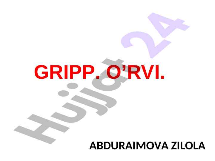 Gripp kasalligi: epidemiologiya va patogenezi