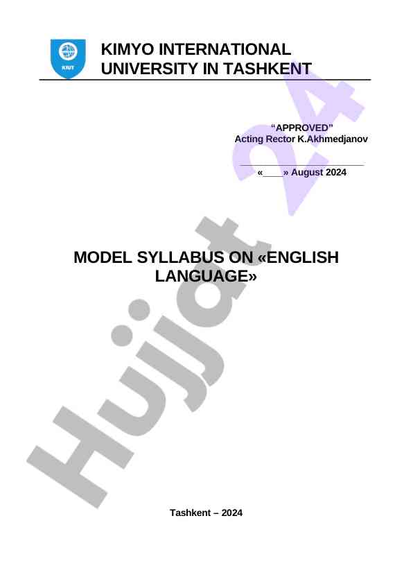 Model syllabus on english language for efl teachers