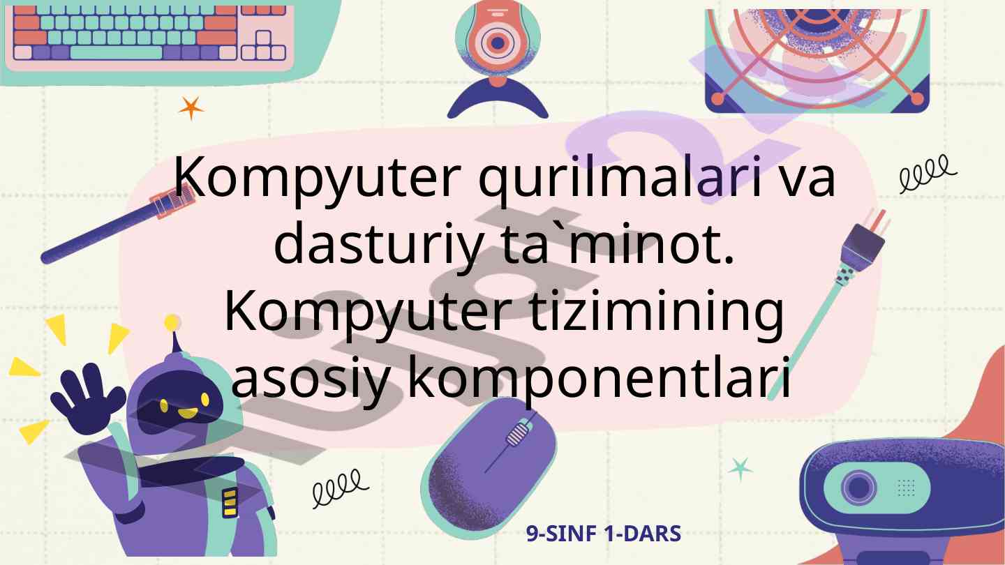 Kompyuter qurilmalari va dasturiy ta'minot 9-sinf 1-dars