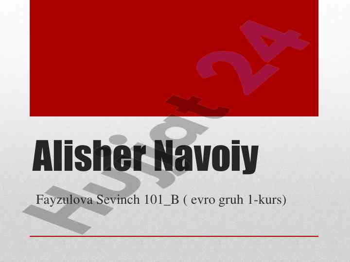Alisher navoiyning hayoti va ijodi haqida maqola