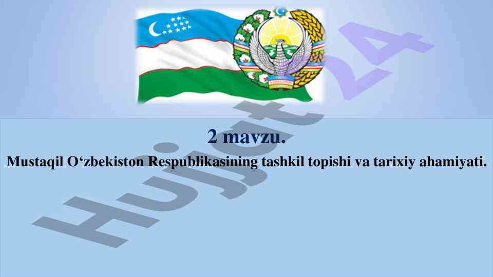 Mustaqil o‘zbekiston tarixi va iqtisodiy hayoti