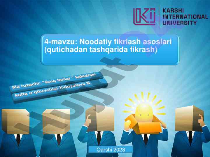 Noodatiy fikrlash asoslari va usullari