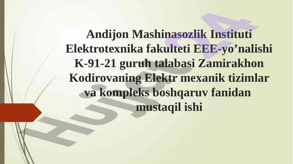O‘zgarmas tok motorini ishga tushirish sxemalari
