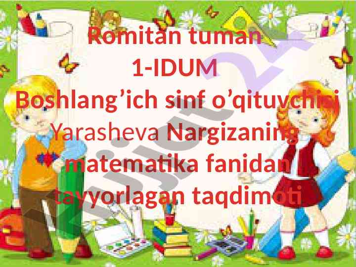 Matematik mavzular va taqdimotlar