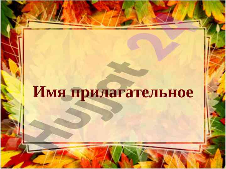 Изучение имени прилагательного в начальной школе