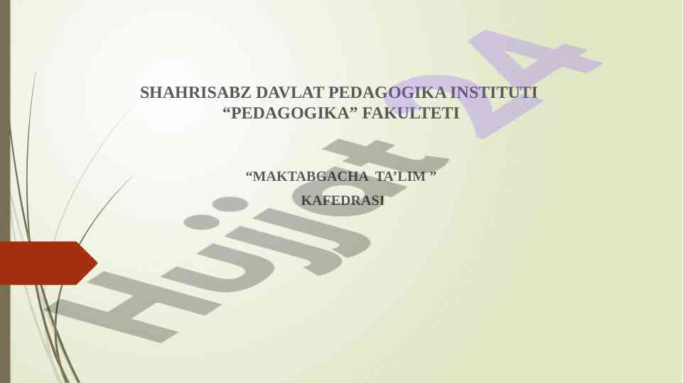 Maktabgacha yoshdagi bolalarga huquqiy tarbiya berish