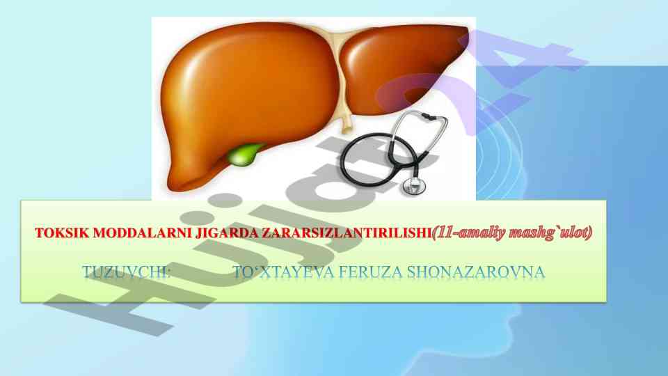 Toksik moddalar jigarni zararsizlantirish jarayoni