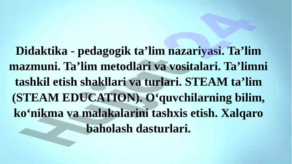 Didaktika va pedagogik ta'lim nazariyasi
