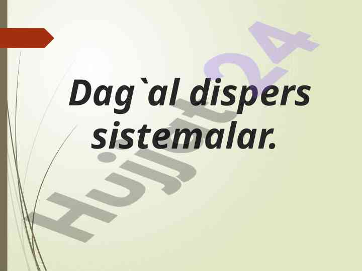 Disper sistemalar tahlili va sinflanishi