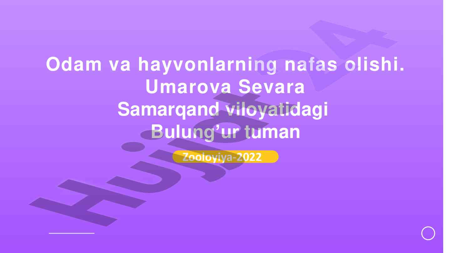 Odam va hayvonlarning nafas olishi