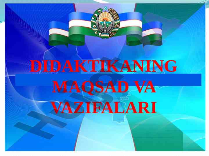 Ta'lim nazariyasi va didaktika asoslari