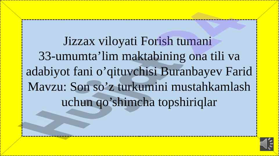 Son so’z turkumini mustahkamlash uchun qo’shimcha topshiriqlar