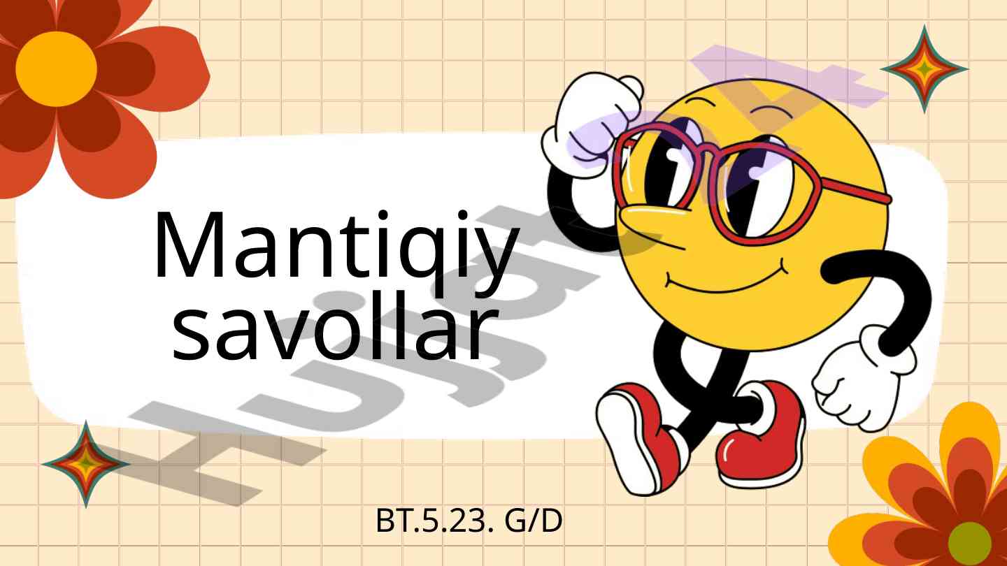 Mantiqiy savollar va savollarga javoblar