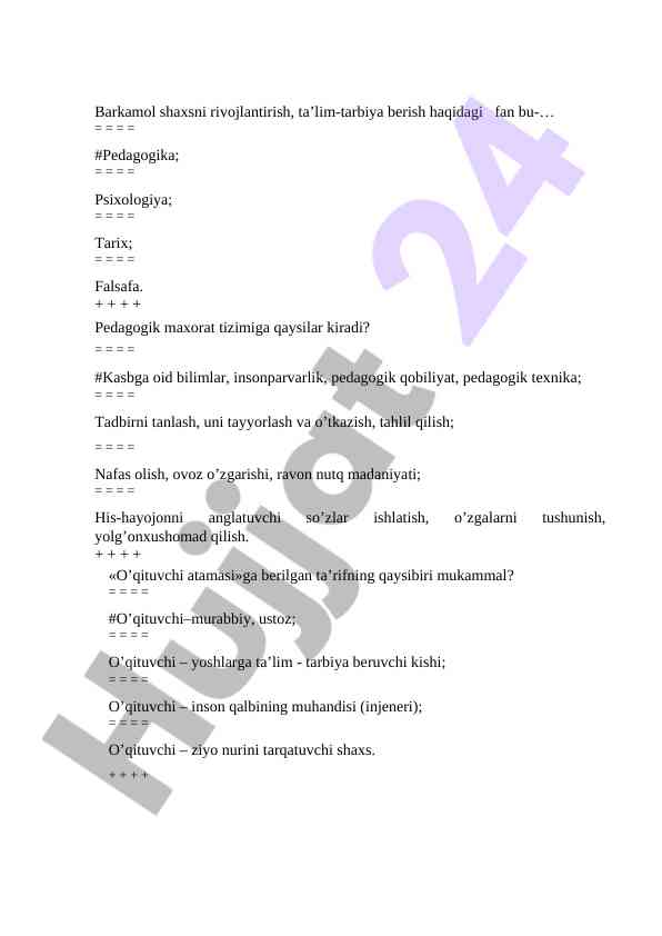 O‘qitish metodikalari asoslari