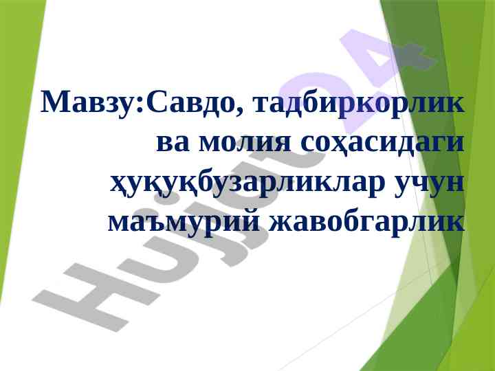 Ma'muriy javobgarlik bo'yicha qoidalar tahlili