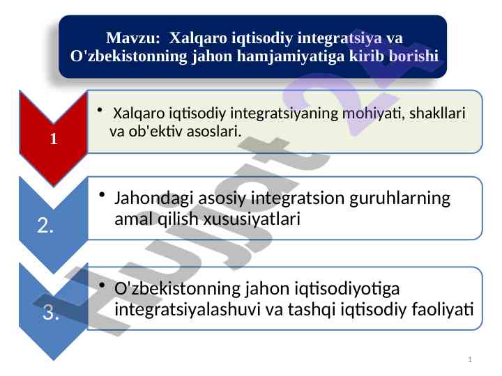 Xalqaro iqtisodiy integratsiya: turlari va rivojlanish