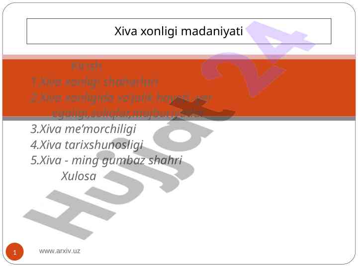 Xiva xonligi tarixi va madaniyati