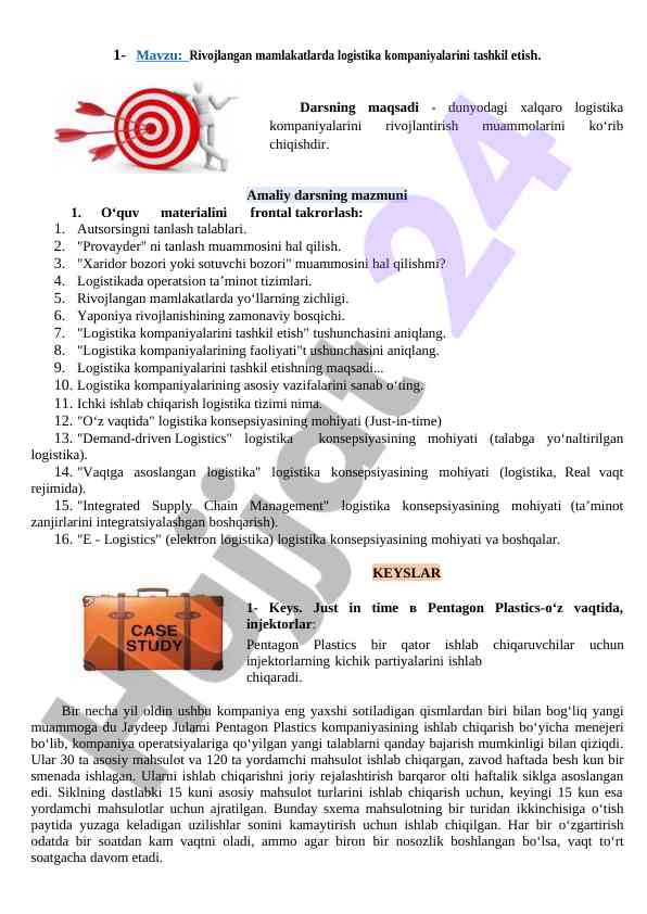 Logistika kompaniyalarini tashkil etish muammolari