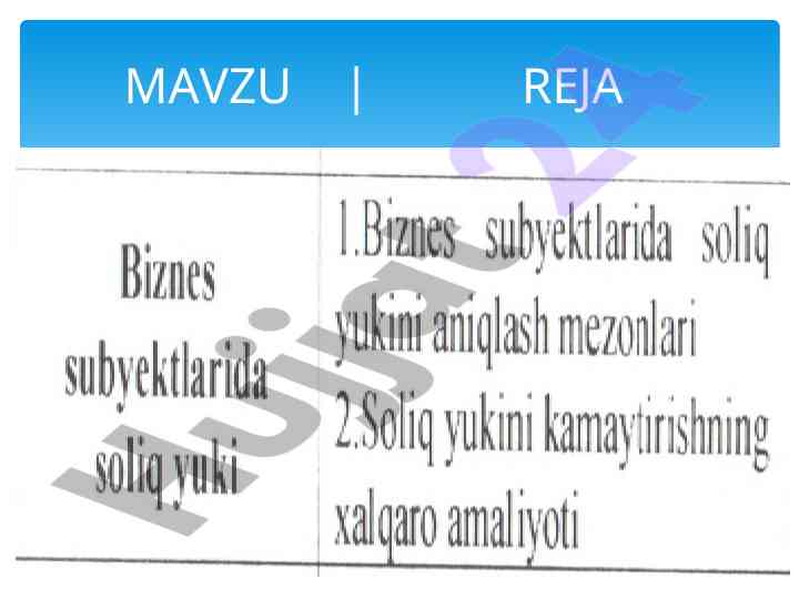 Soliq yukini makro va mikrodarajada olish tahlili