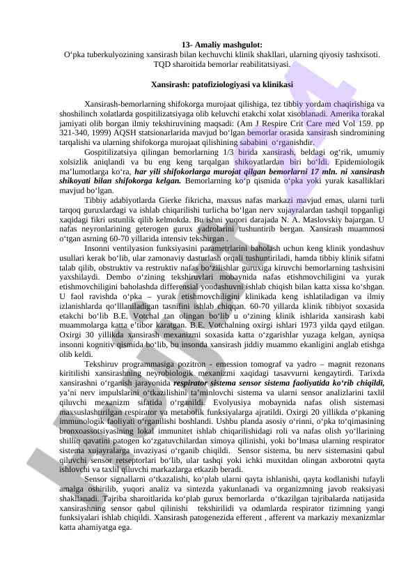 O‘pka tuberkulyozining klinik shakllari tafsiloti