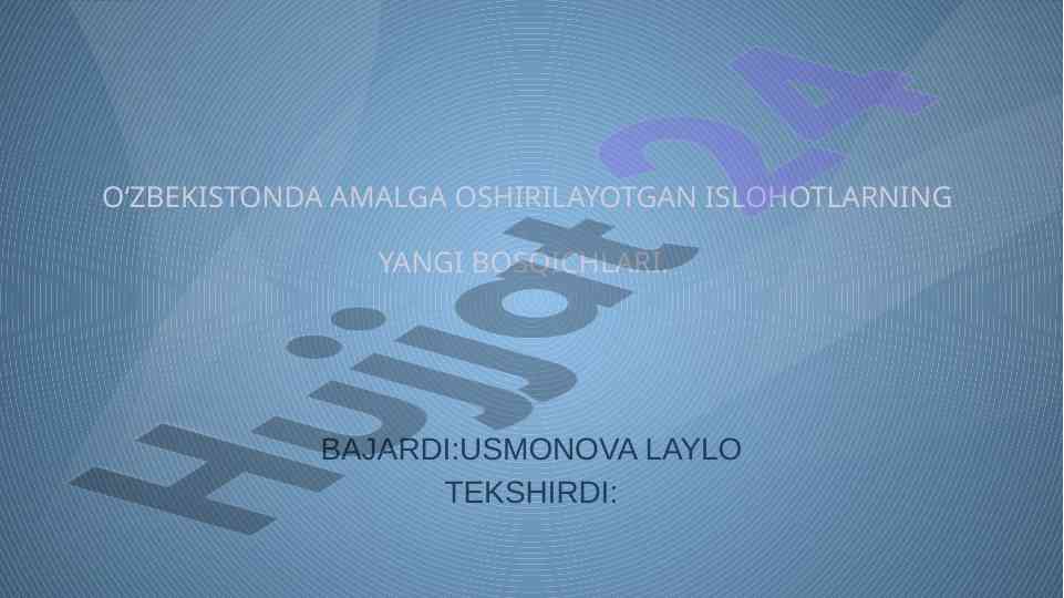 O‘zbekiston ijtimoiy himoyalash va islohotlar tahlili