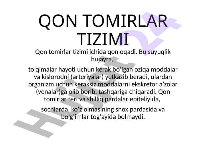 Qon tomirlar tizimi va uning funktsiyalari