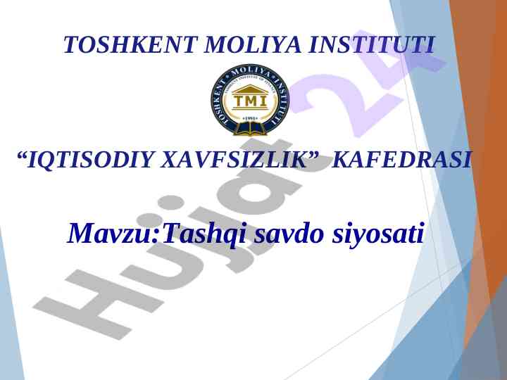 Tashqi savdo siyosati va import tariflari