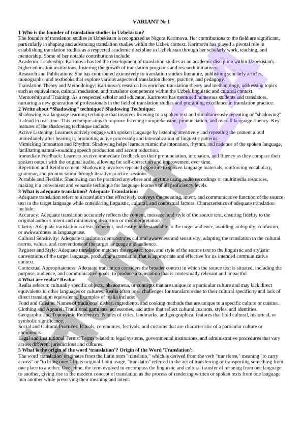 Significant contributions to translation studies in uzbekistan