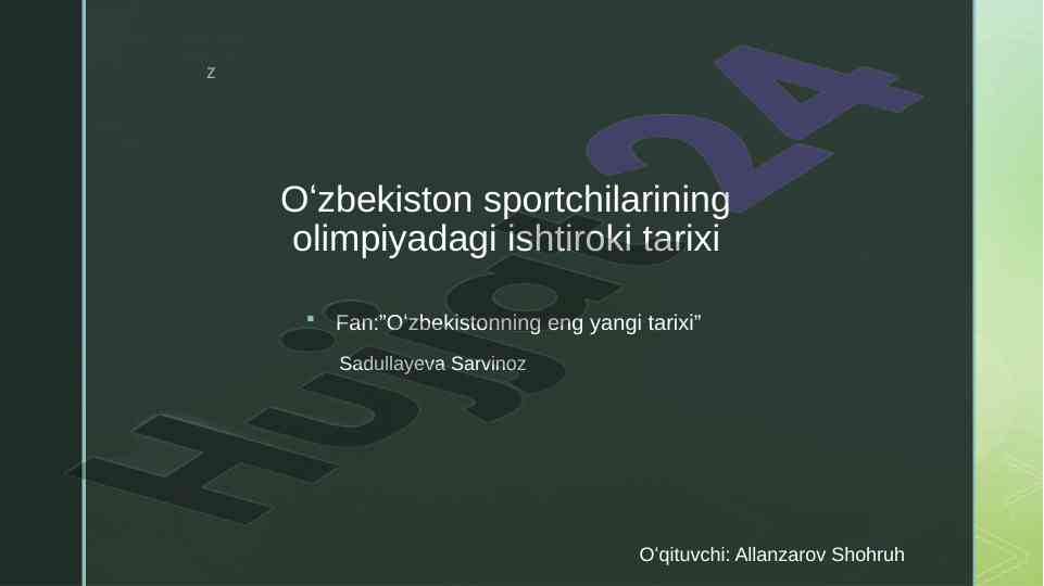 Oʻzbekiston sportchilarining olimpiadadagi ishtiroki