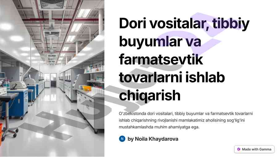 Dori vositalarini ishlab chiqirish jarayonlari
